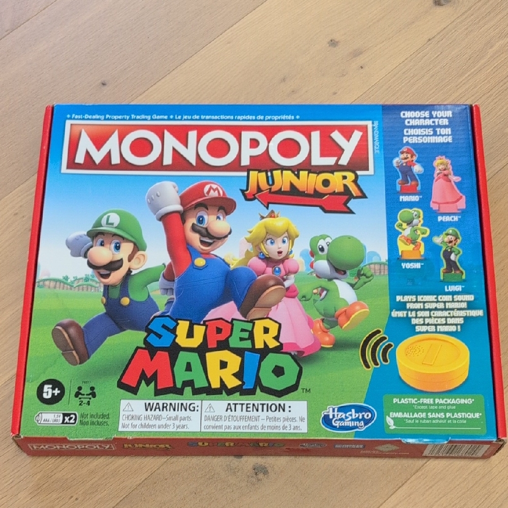 Hasbro Monopoly Junior: Super Mario Board Game - Red/Blue
